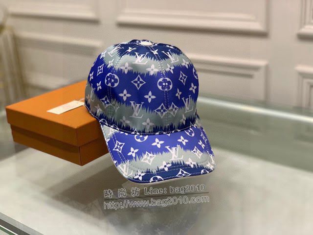 LV男女同款帽子 路易威登彩色漸變印花鴨舌帽棒球帽  mm1370